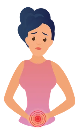 Woman with stomach pain  Illustration