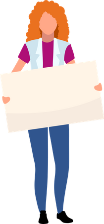 Woman with stop placard Illustration