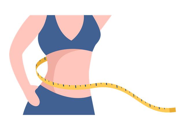 Woman with streamline waist measurement Illustration