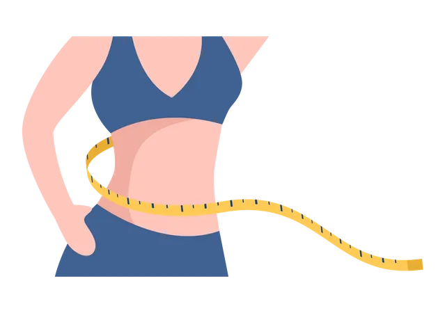 Woman with streamline waist measurement  Illustration