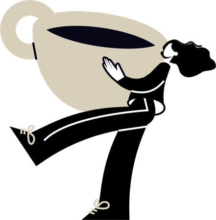 Woman with take away coffee  Illustration