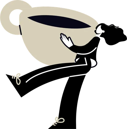 Woman with take away coffee  Illustration