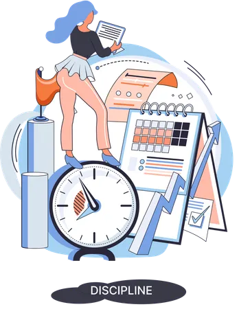 Woman with Time management  Illustration