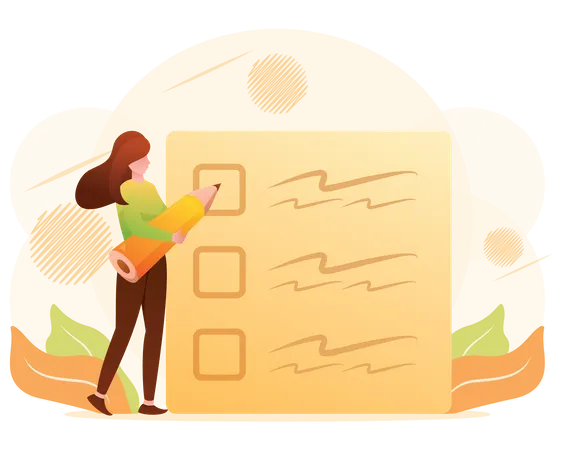 Woman with To do list Illustration