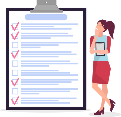 Woman with to do list  Illustration