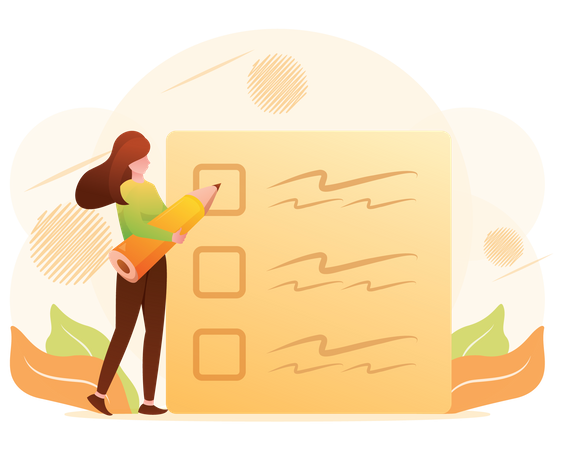 Woman with To do list  Illustration