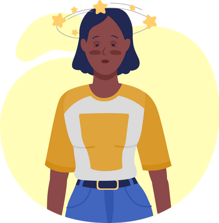 Woman with vertigo  Illustration
