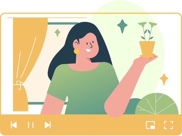 Woman With Video Tutorials  Illustration