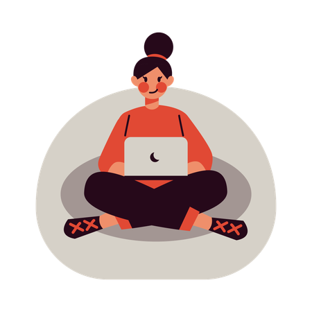 Woman work relaxed  Illustration