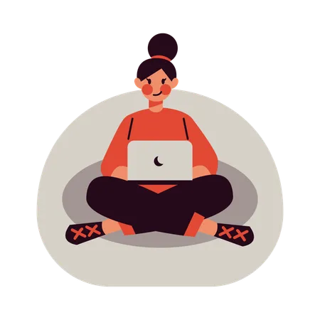 Woman work relaxed  Illustration