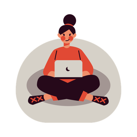 Woman work relaxed  일러스트레이션