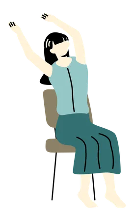 Woman worker doing Office Exercise  Illustration