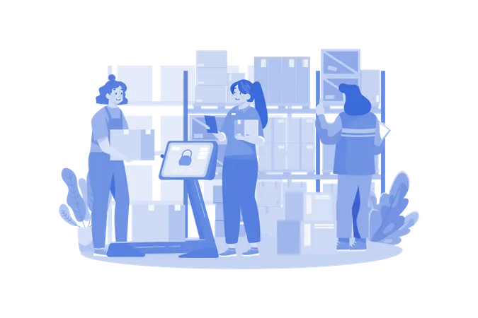 Warehouse Management Illustration Concept On White Background Illustration