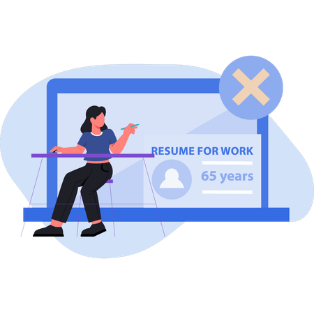 Woman working about employee resume work  Illustration