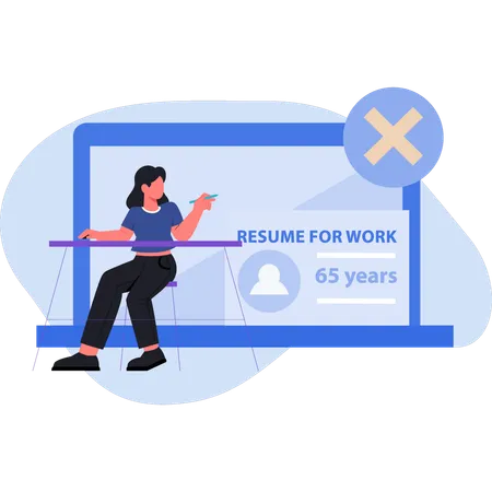 Woman working about employee resume work  Illustration