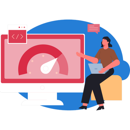 Woman working about speed mater  Illustration