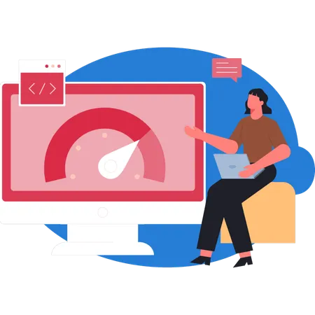Woman working about speed mater  Illustration