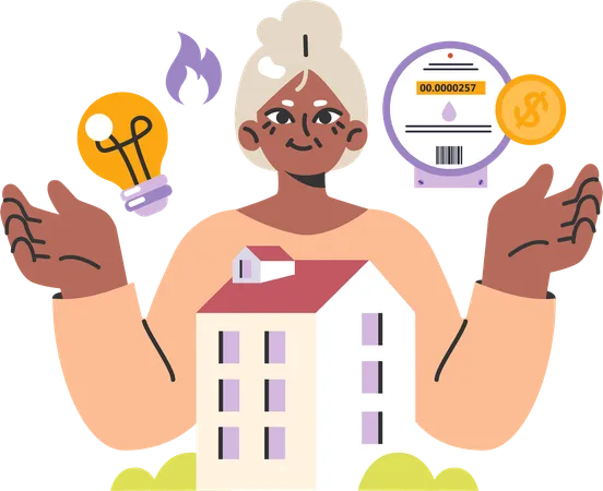 Woman working as a real estate broker  Illustration