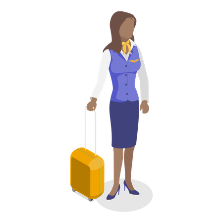 Woman working as airport staff  Illustration