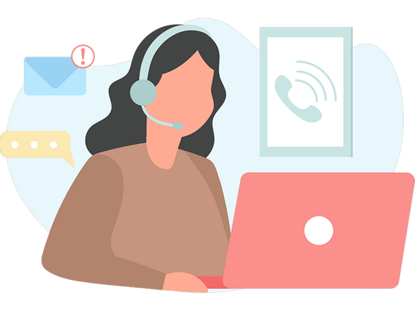 Woman working as customer service  Illustration