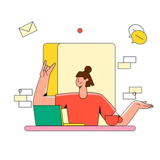 Woman working at home