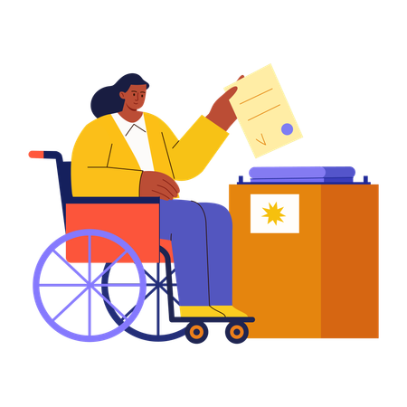 Woman working for disability rights  Illustration