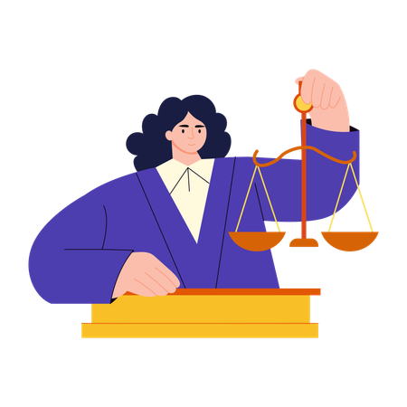 Woman working for justice  Illustration