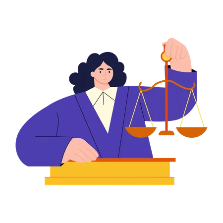 Woman working for justice  Illustration