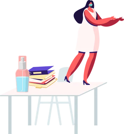 Woman working from home  Illustration