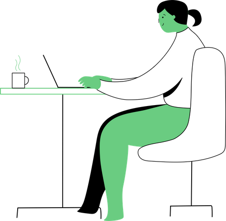Woman working in office  Illustration