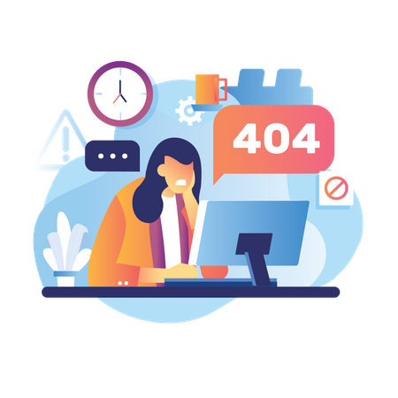 Woman working in technical support  Illustration