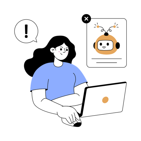 Woman working on ai ethics  Illustration