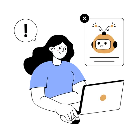Woman working on ai ethics  Illustration