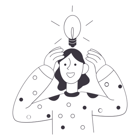 Woman working on an idea  Illustration