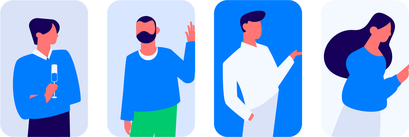 Woman working on business goal  Illustration