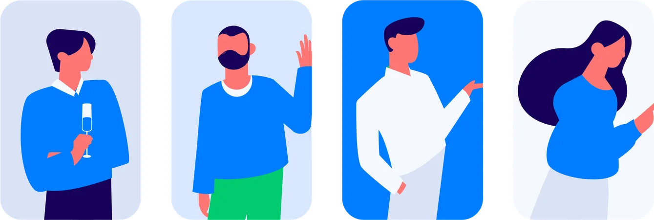 Woman working on business goal  Illustration