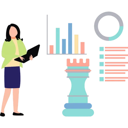 The Girl Has A Business Strategy Illustration
