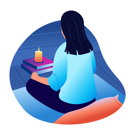 Woman working on calmness  Illustration