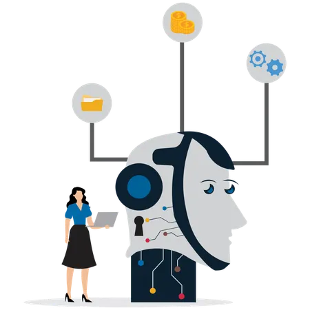 Woman working on Cloud AI Integration  Illustration