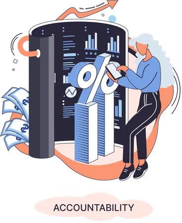 Woman working on Company tax and account  Illustration