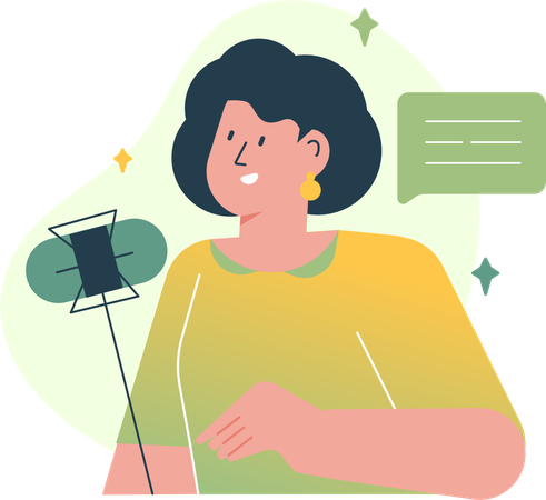 Woman working on Content Creation  Illustration