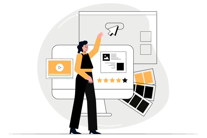 Woman working on Creativity work  Illustration