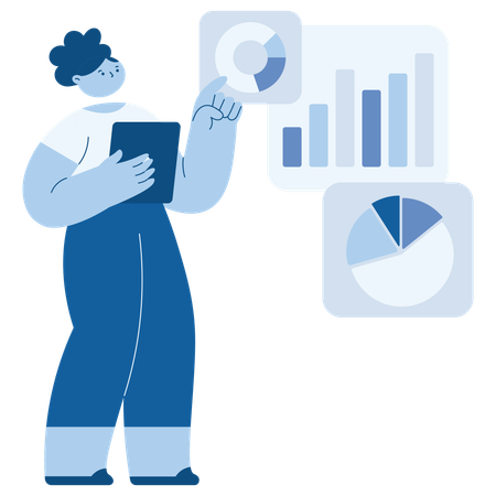 Woman working on Dashboard Setup  Illustration