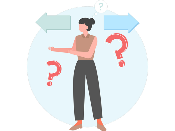 Woman working on decision making  Illustration