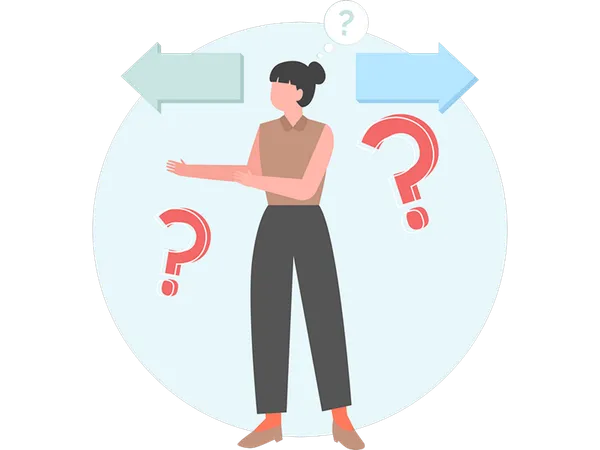 Woman working on decision making  Illustration