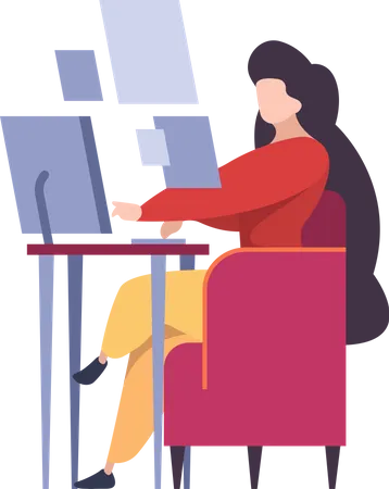 Woman working on development  Illustration