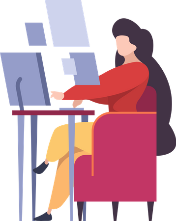 Woman working on development  Illustration