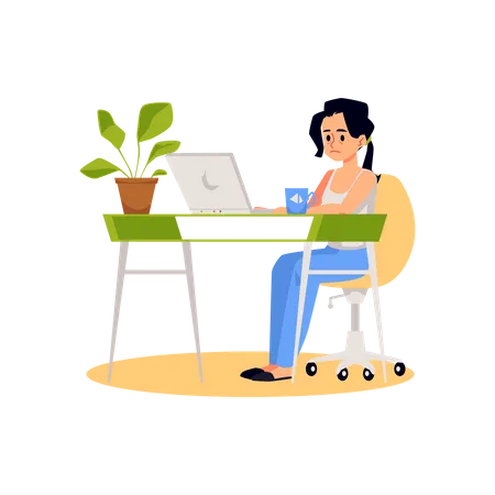 Mom Working Home On Laptop Set Of Scenes With Young Mother Freelancer Angrying Tries Calm And Children Boys Playing Or Making Noise Flat Cartoon Vector Isolated Illustrations Illustration