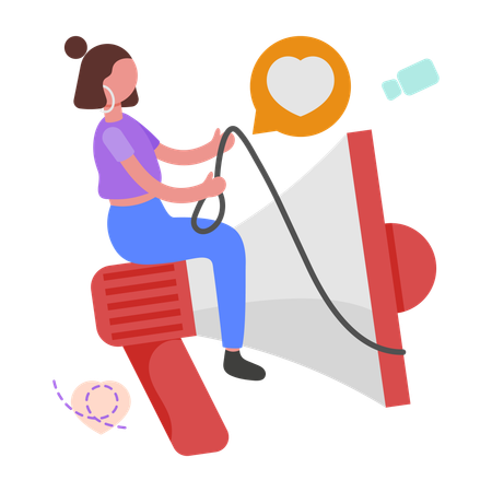 Woman working on Public Relations  Illustration