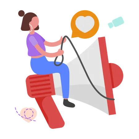 Woman working on Public Relations  Illustration
